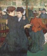 Henri de toulouse-lautrec Two Women Dancing at the Moulin Rouge (mk09) USA oil painting reproduction